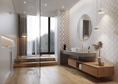 7 pomysłów na aranżacje łazienki z płytkami ceramicznymi imitującymi drewno
